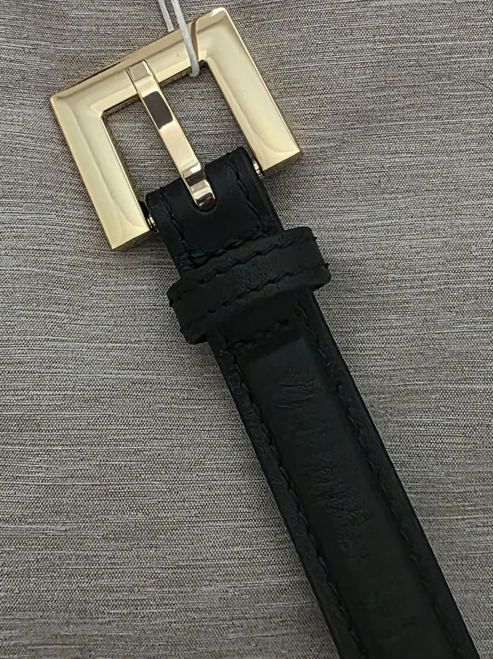 Anine Bing Black Leather Belt with Gold Buckle- Never Worn